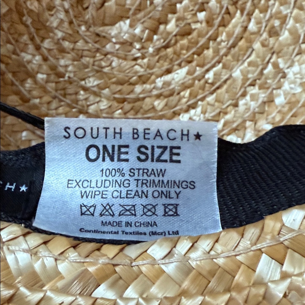 Straw Boater Hat With Black Band - image 2